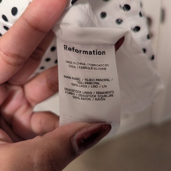 Reformation Malvina Linen Dress Ivory - Size 12 - Picture 10 of 12